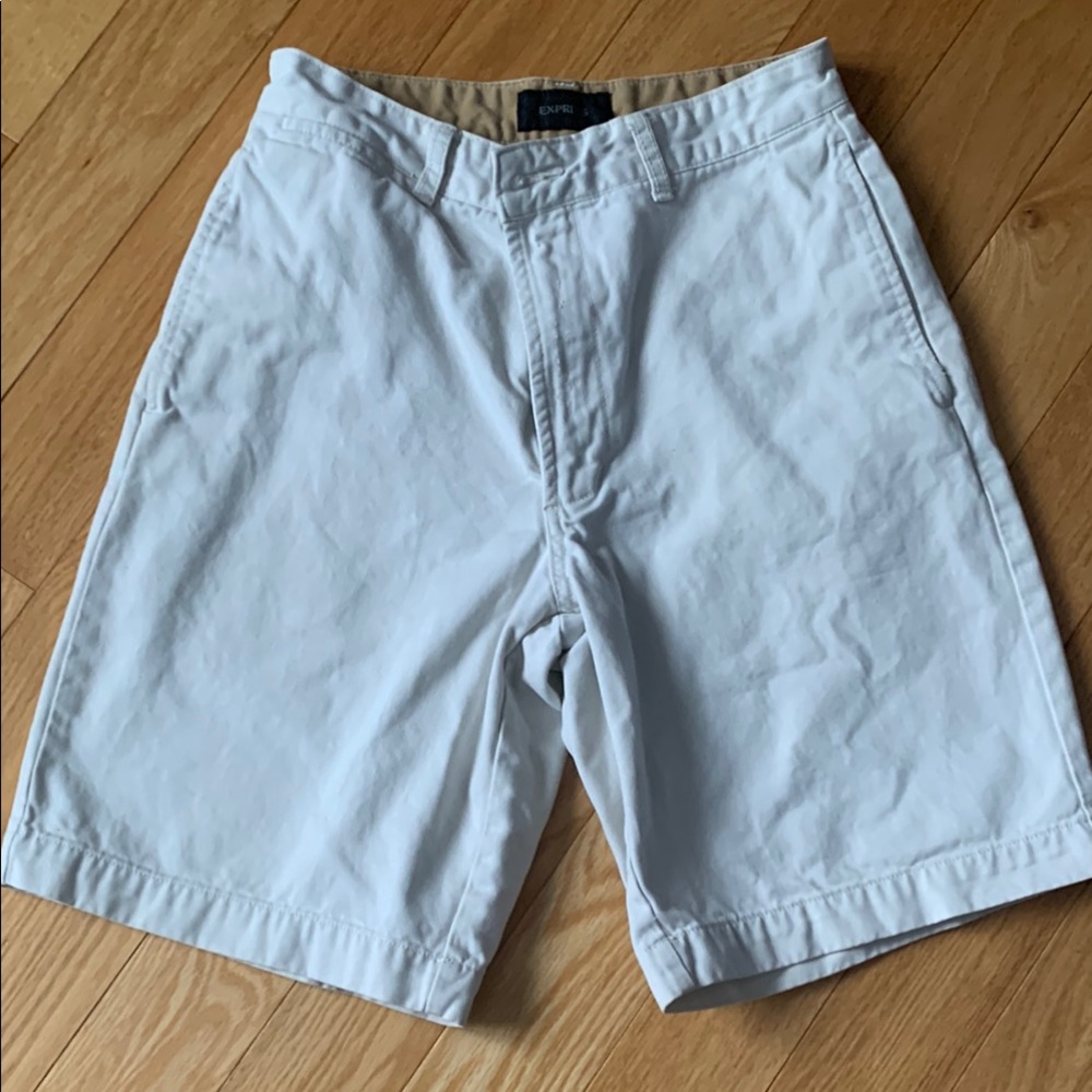 Express Tan Flat Front Shorts Lightweight Casual